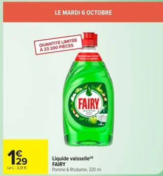 Liquide vaisselle FAIRY Pomme & Rhubarbe