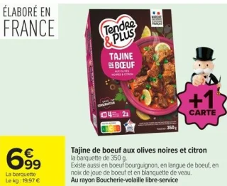 Tajine de boeuf aux olives noires et citron Tendre & Plus