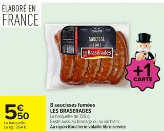 8 saucisses fumées LES BRASERADES