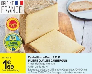 Cantal Entre-Deux A.O.P. FILIÈRE QUALITÉ CARREFOUR