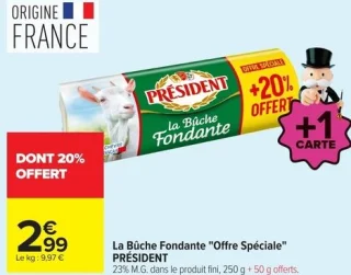 La Bûche Fondante "Offre Spéciale" PRÉSIDENT