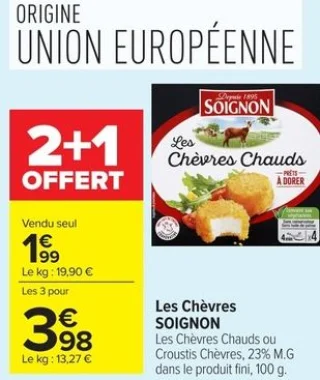 Les Chèvres SOIGNON Les Chèvres Chauds ou Croustis Chèvres