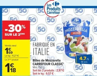 Billes de Mozzarella Carrefour Classic'
