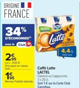 Caffè Latte LACTEL Classico ou Cappuccino