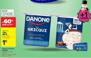 Yaourt à la Grecque DANONE Stracciatella ou Vanille