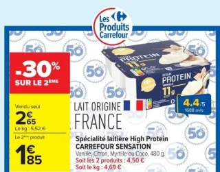Spécialité laitière High Protein CARREFOUR SENSATION