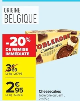 Cheesecakes Toblerone ou Daim