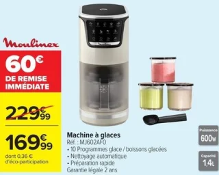 Machine à glaces Moulinex MJ602AF0