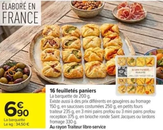16 feuilletés paniers