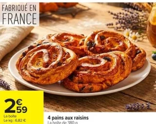 4 pains aux raisins