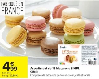 Assortiment de 18 Macarons SIMPL