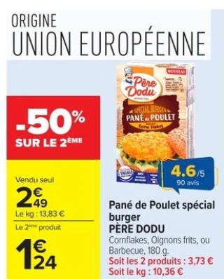 Pané de Poulet spécial burger PÈRE DODU