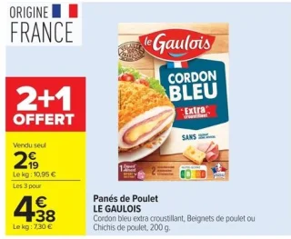 Panés de Poulet LE GAULOIS 2+1