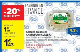 Salades préparées CARREFOUR CLASSIC'