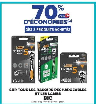 Rasoirs rechargeables et les lames BIC