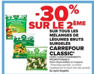 Mélanges de légumes bruts surgelés Carrefour Classic'
