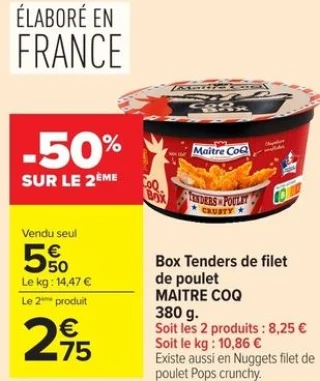 Box Tenders de filet de poulet MAITRE COQ