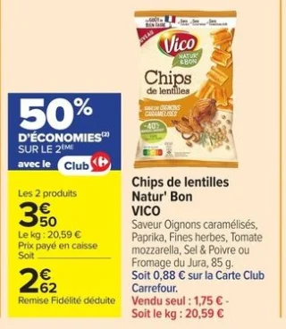 Chips de lentilles Natur' Bon VICO
