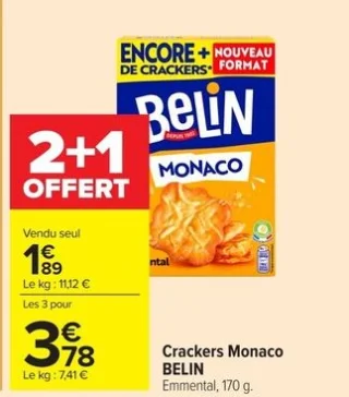 Crackers Monaco BELIN Emmental 2+1