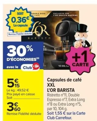 Capsules de café XXL L'Or Barista