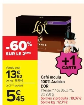Café moulu 100% Arabica L'Or