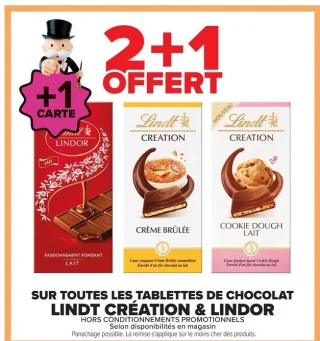 Tablettes de chocolat Lindt Création & Lindor