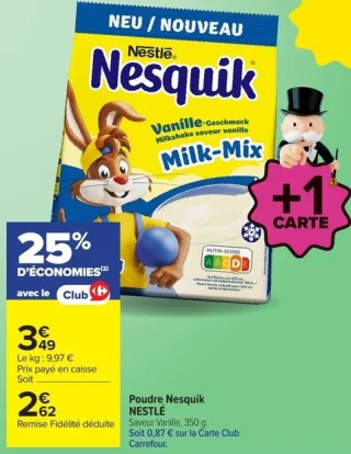 Poudre Nesquik NESTLÉ Saveur Vanille