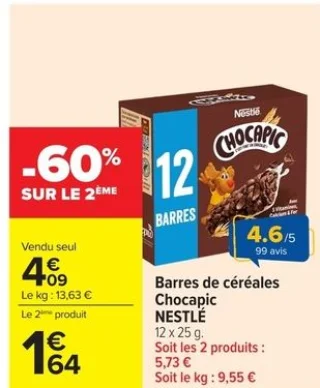 Barres de céréales Chocapic NESTLÉ