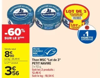 Thon MSC "Lot de 3" PETIT NAVIRE