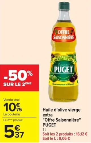 Huile d'olive vierge extra "Offre Saisonnière" PUGET