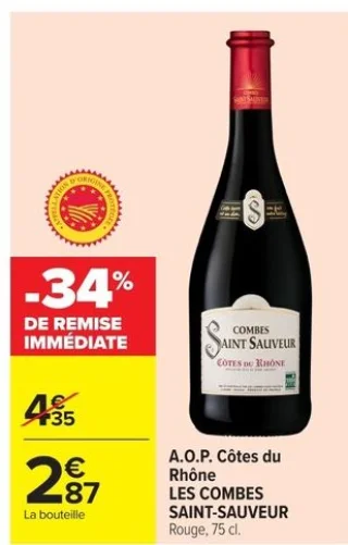 A.O.P. Côtes du Rhône LES COMBES SAINT-SAUVEUR
