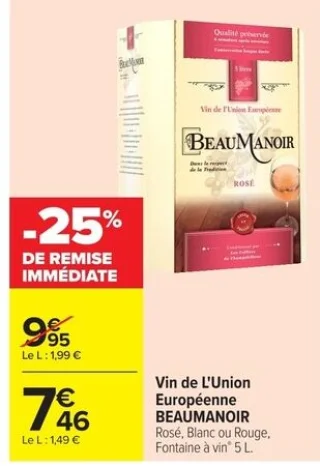 Vin de l'Union Européenne BEAUMANOIR