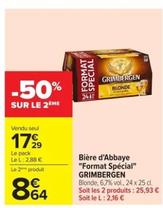 Bière d'Abbaye "Format Spécial" GRIMBERGEN