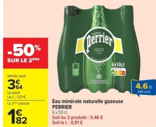 Eau minérale naturelle gazeuse PERRIER
