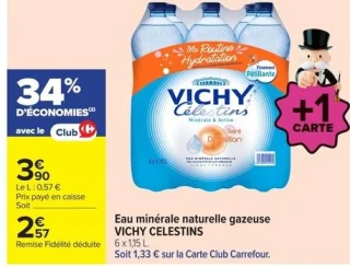 Eau minérale naturelle gazeuse VICHY CELESTINS