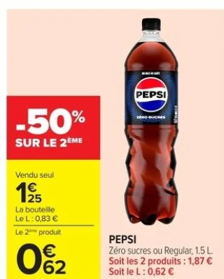 PEPSI Zéro sucres ou Regular