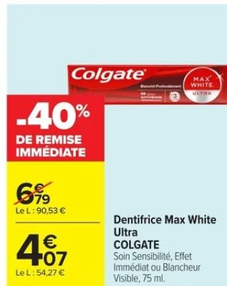 Dentifrice Max White Ultra COLGATE