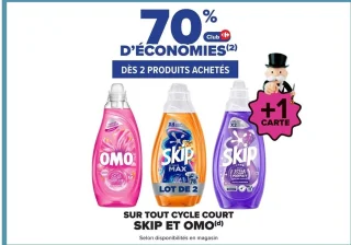 Lessive Skip et Omo Mon Cycle Court Parfait / Max