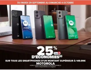 Smartphones d'un montant supérieur à 149.99€ Motorola