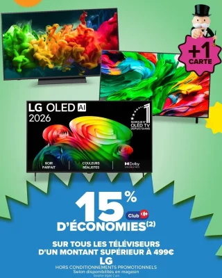 Téléviseurs LG d'un montant supérieur à 499€