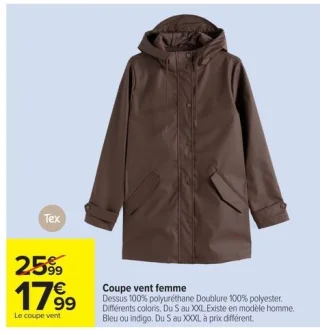 Coupe vent femme Tex
