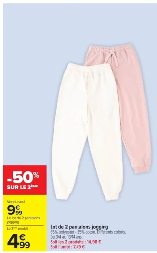 Lot de 2 pantalons jogging