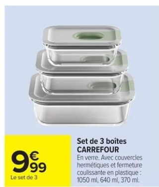 Set de 3 boîtes CARREFOUR