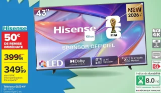 Téléviseur QLED 4K* Hisense Réf. : 43E7S