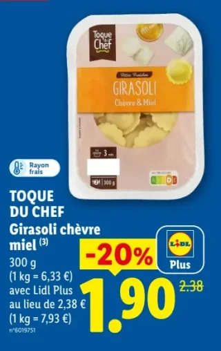 TOQUE DU CHEF Girasoli chèvre miel