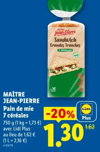 MAÎTRE JEAN-PIERRE Pain de mie 7 céréales