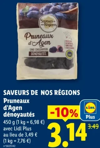 SAVEURS DE NOS RÉGIONS Pruneaux d'Agen dénoyautés