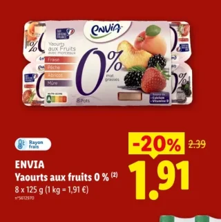 ENVIA Yaourts aux fruits 0 %