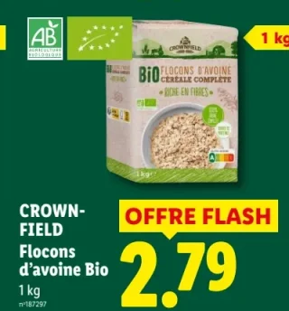 Crownfield Flocons d'avoine Bio
