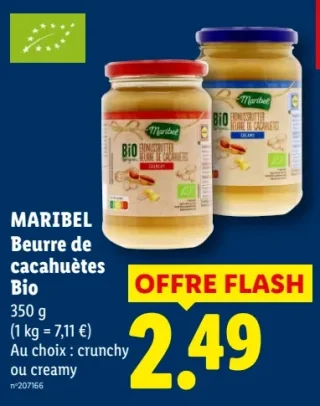 MARIBEL Beurre de cacahuètes Bio